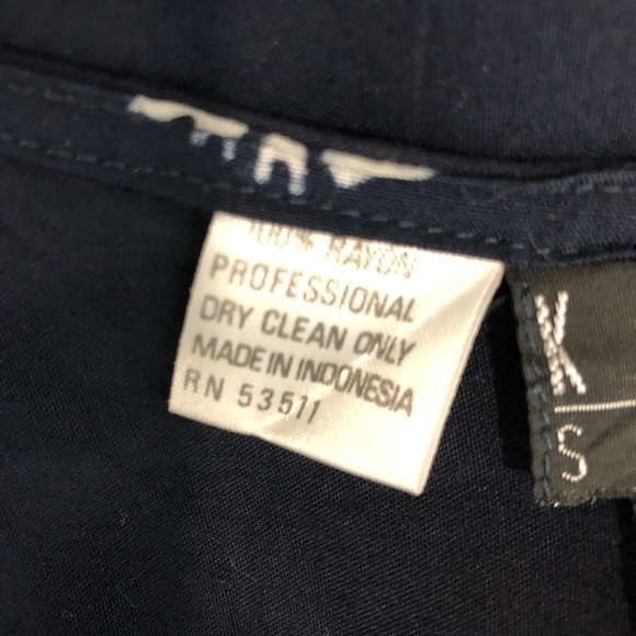 Kenar Studio Navy blue BoHo floral, print tie, front wide, leg pants - Picture 6 of 12